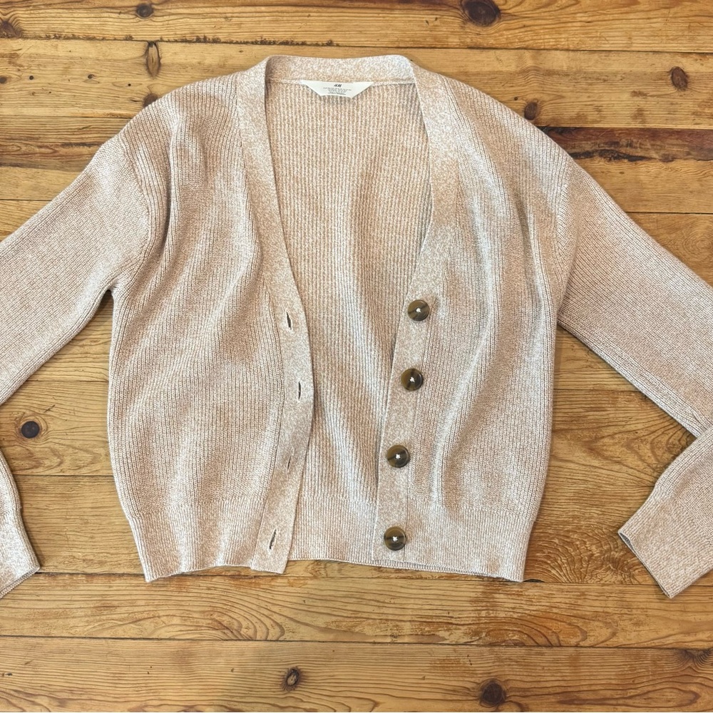H&M Beige Button-Up Cardigan